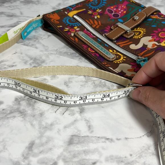 Lily Bloom Brown Crossbody Bag and Woodland Creature and Floral Print - Picture 12 of 13